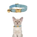 image 2 Light blue polka dot cat collar with bell