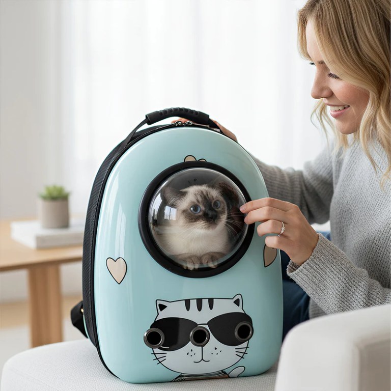 image 3 Cat inside bubble window pet backpack carrier