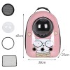 Pink cat-themed pet carrier backpack with bubble window