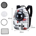 London print pet carrier backpack with bubble window