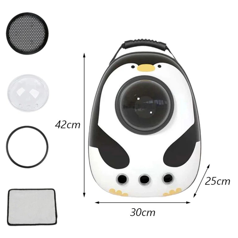 image 3 Penguin-shaped pet carrier backpack with bubble window