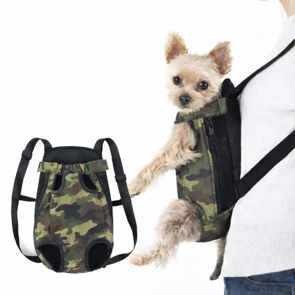 image 3 Small dog in camouflage pet carrier backpack