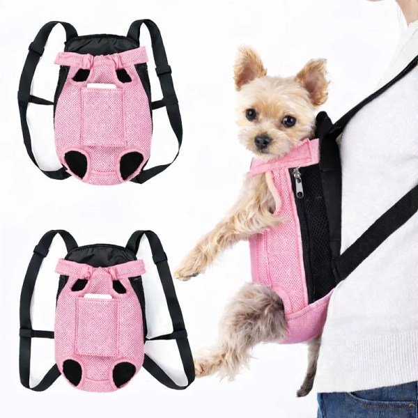 image 3 Small dog in pink pet carrier backpack