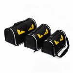 image 3 Three black pet carrier bags with yellow accents