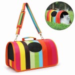 image 3 Rainbow-striped pet carrier bag with shoulder strap