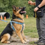 image 4 German Shepherd sitting attentively during outdoor training session