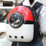 Cat inside Poké Ball style pet backpack