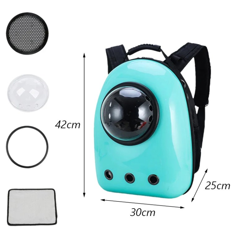 image 4 Teal pet carrier backpack with bubble window