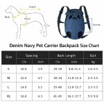 Denim navy pet carrier backpack size chart
