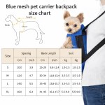 Blue mesh pet carrier backpack size chart