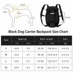 Black dog carrier backpack size chart and measurements
