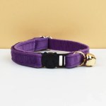 image 5 Purple cat collar with bell and cat buckle