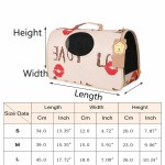 image 5 Beige pet carrier with size dimensions chart