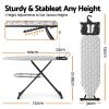 Adjustable ironing board with seven height settings