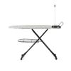 Grey patterned ironing board with iron rest