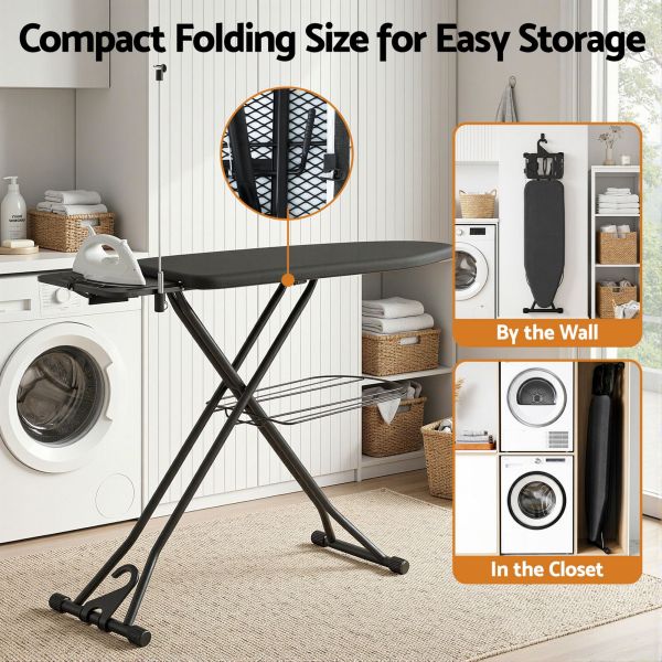 artiss foldable ironing board with iron rest ironing board for laundry room Compact folding ironing board in modern laundry room