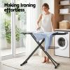 artiss foldable ironing board with iron rest ironing board for laundry room Woman ironing shirt in bright modern laundry room