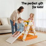 Mother and children playing on indoor slide set