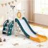 Indoor toddler slide and playset with hoop