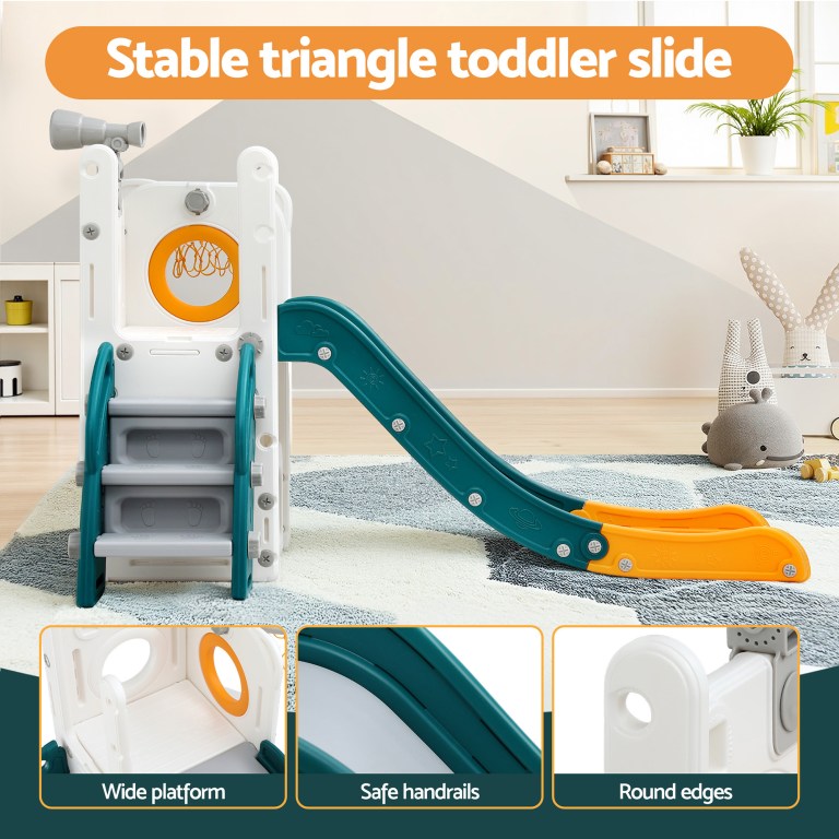 Stable triangle toddler slide for indoor play