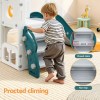 Toddler climbing small indoor plastic slide ladder