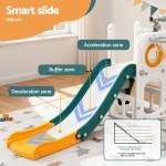 Children’s indoor slide with labelled safety zones