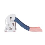 Pastel children's plastic slide with bear-shaped side