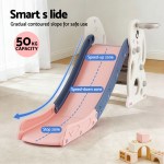 Children’s indoor slide with contoured safety slope