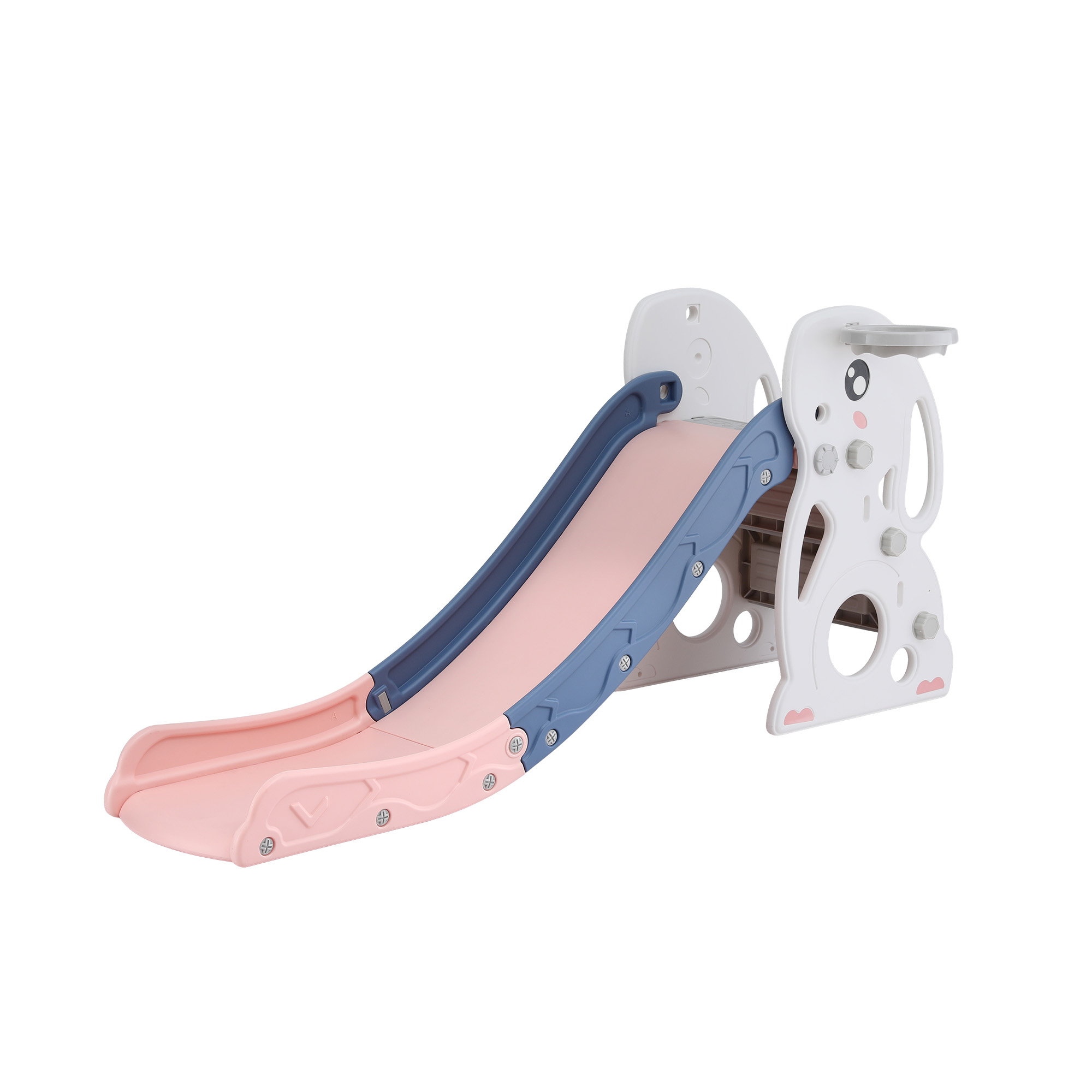 Pastel pink and blue children’s indoor slide