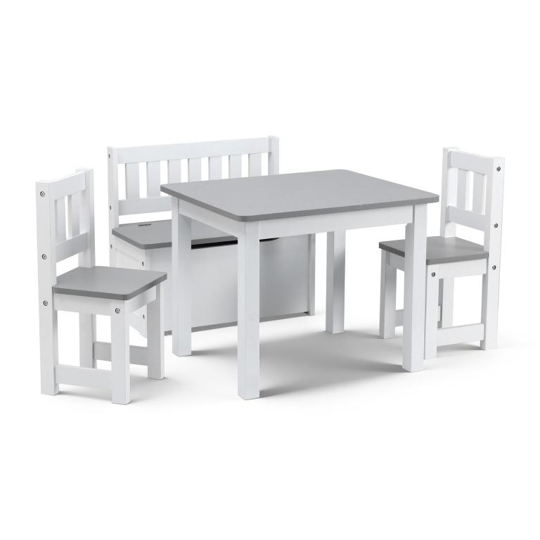 White and grey children’s table and chair set