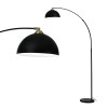 Black arc floor lamp with dome shade