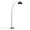 Black arched floor lamp with marble base