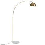 artiss modern arched floor lamp gold brass standing heavy duty marble base for living room bedroom Brass arc floor lamp with marble base
