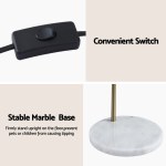 artiss modern arched floor lamp gold brass standing heavy duty marble base for living room bedroom Inline cord switch and marble lamp base