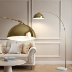 artiss modern arched floor lamp gold brass standing heavy duty marble base for living room bedroom Modern living room with brass arc floor lamp