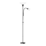 Black floor lamp with reading light