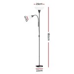 Black floor lamp with uplighter and reading light