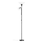 Black floor lamp with uplighter and reading light