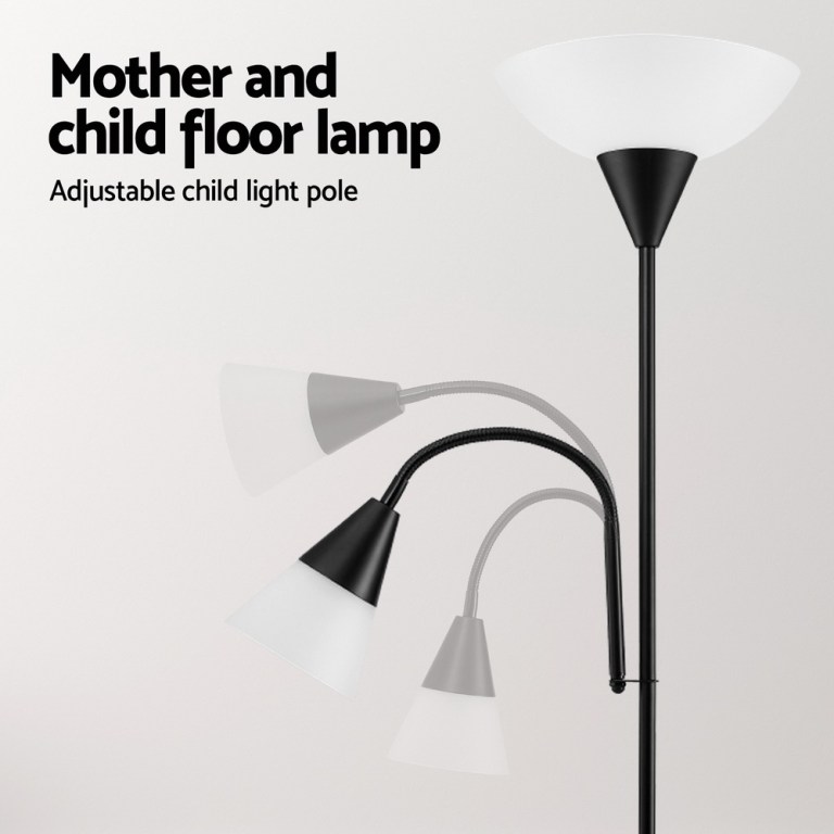 Black mother and child adjustable floor lamp