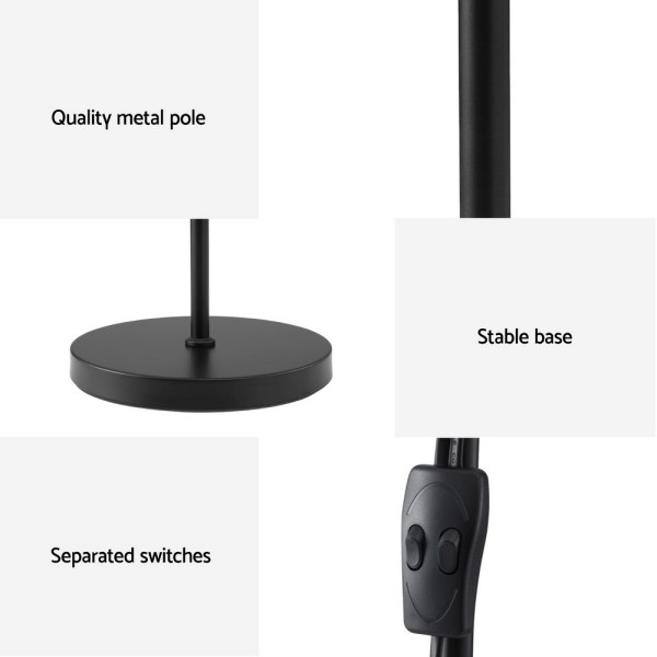 artiss floor lamp mother and child modern home living room office reading black Black floor lamp with metal pole and base