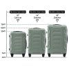 Three green suitcases in carry-on and check-in sizes