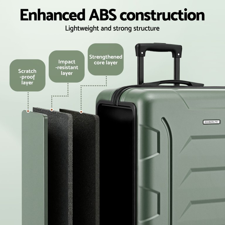 Enhanced ABS suitcase with layered construction design