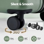 Close-up of suitcase 360-degree spinner wheels