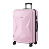 Pink hard-shell suitcase with spinner wheels