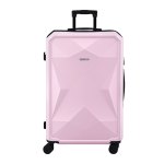 wanderlite 28 luggage suitcase trolley travel lightweight tsa hardshell pink" Pink hard-shell suitcase with telescopic handle