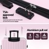 Pink suitcase with TSA-approved combination lock