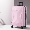 Pink hard-shell suitcase with spinner wheels