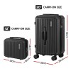 Black 12 and 20 inch carry-on suitcases