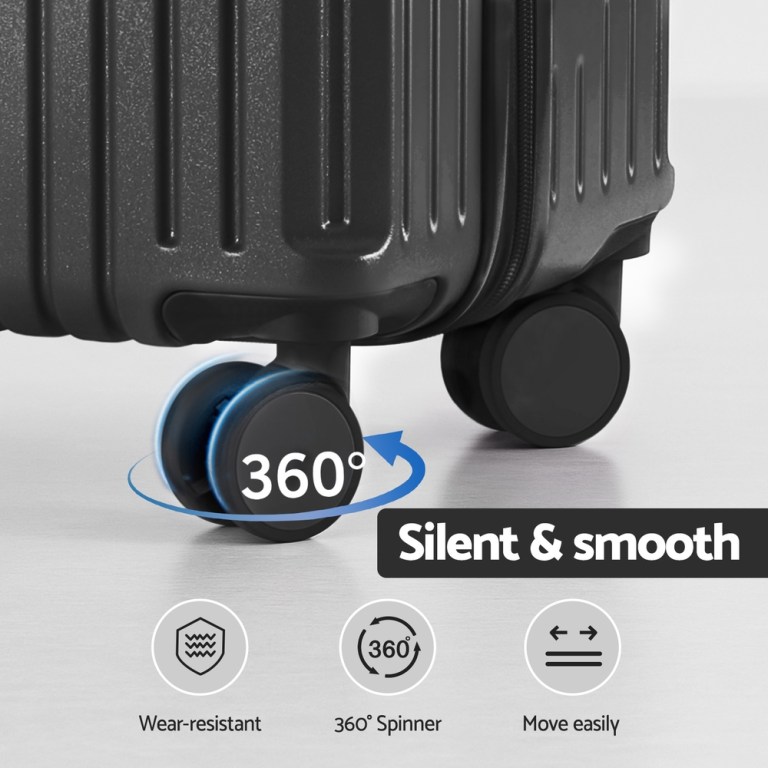 Suitcase with 360-degree spinner wheels