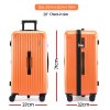 wanderlite 28 trunk luggage suitcase travel 5 wheels type c port tsa orange" Orange 28-inch check-in suitcase with dimensions displayed